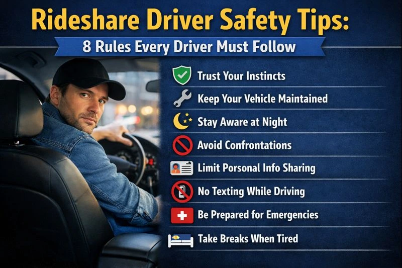 Rideshare Driver Safety Tips: 8 Rules Every Driver Must Follow